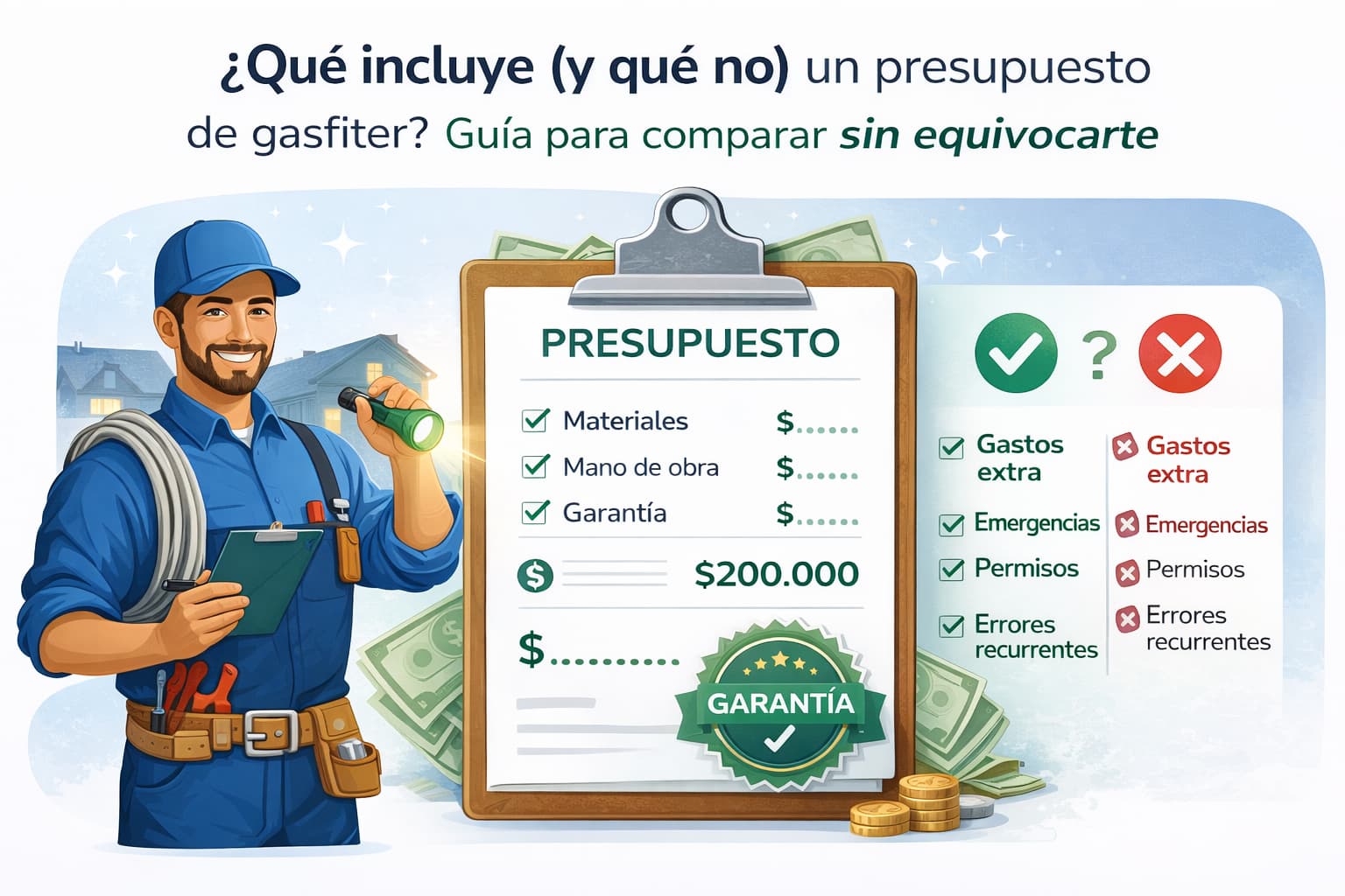 Ejemplo práctico de presupuesto para fontanería en Santiago